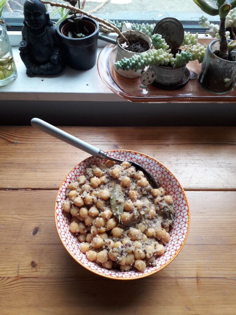 vegan meal with chickpeas